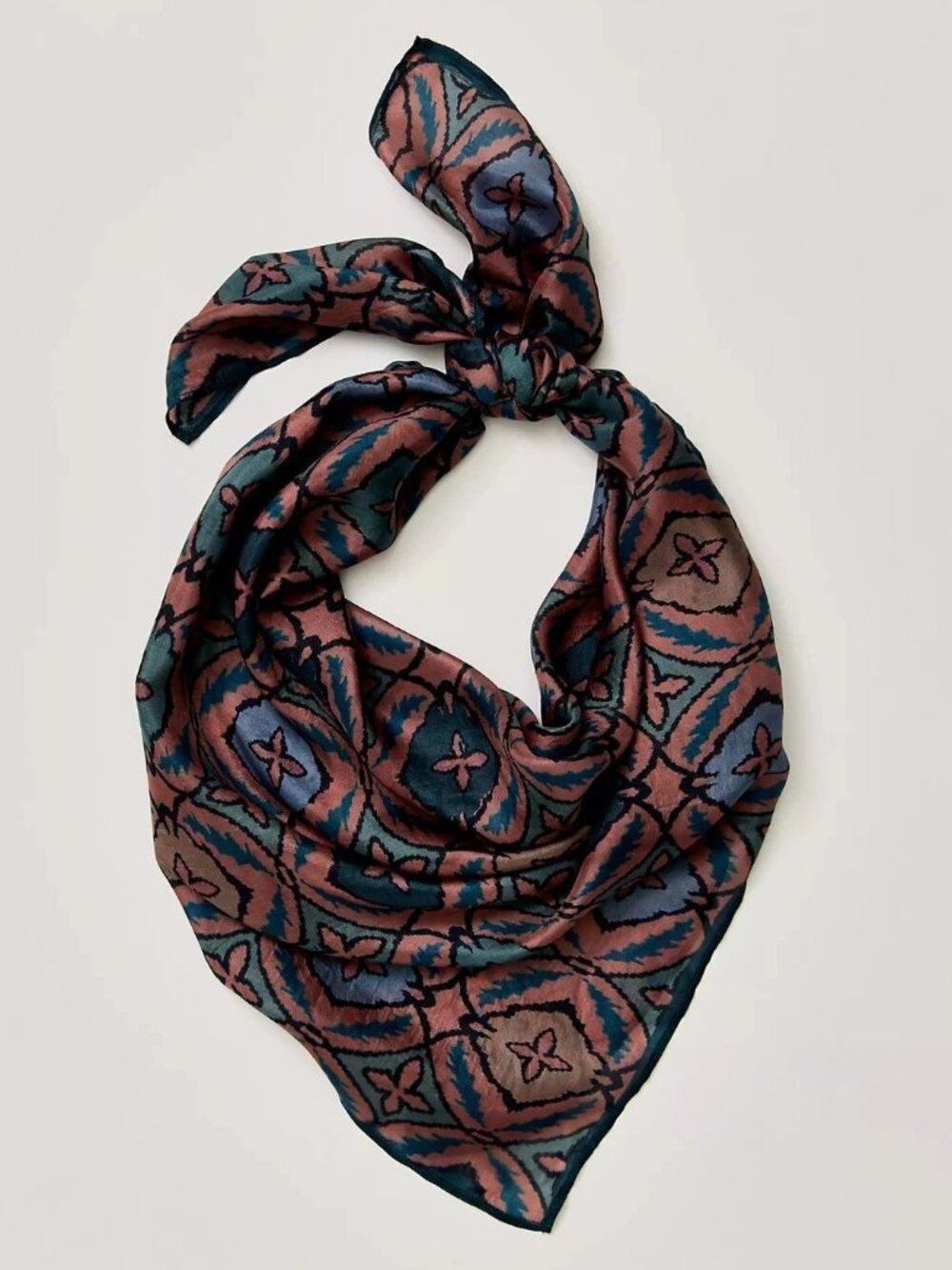 Free People So Silk Printed Bandana Scarf Tube Top Belt Floral Paisley Wrap OS